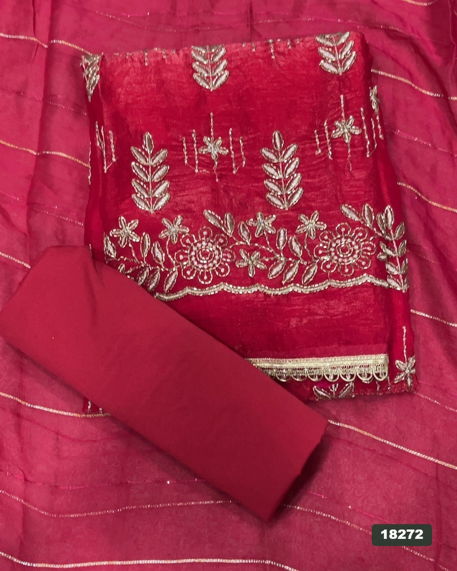 Silk Embroidery Suit Set