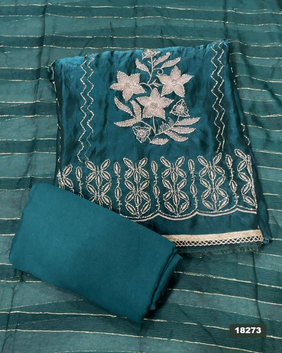 Silk Embroidery Suit Set