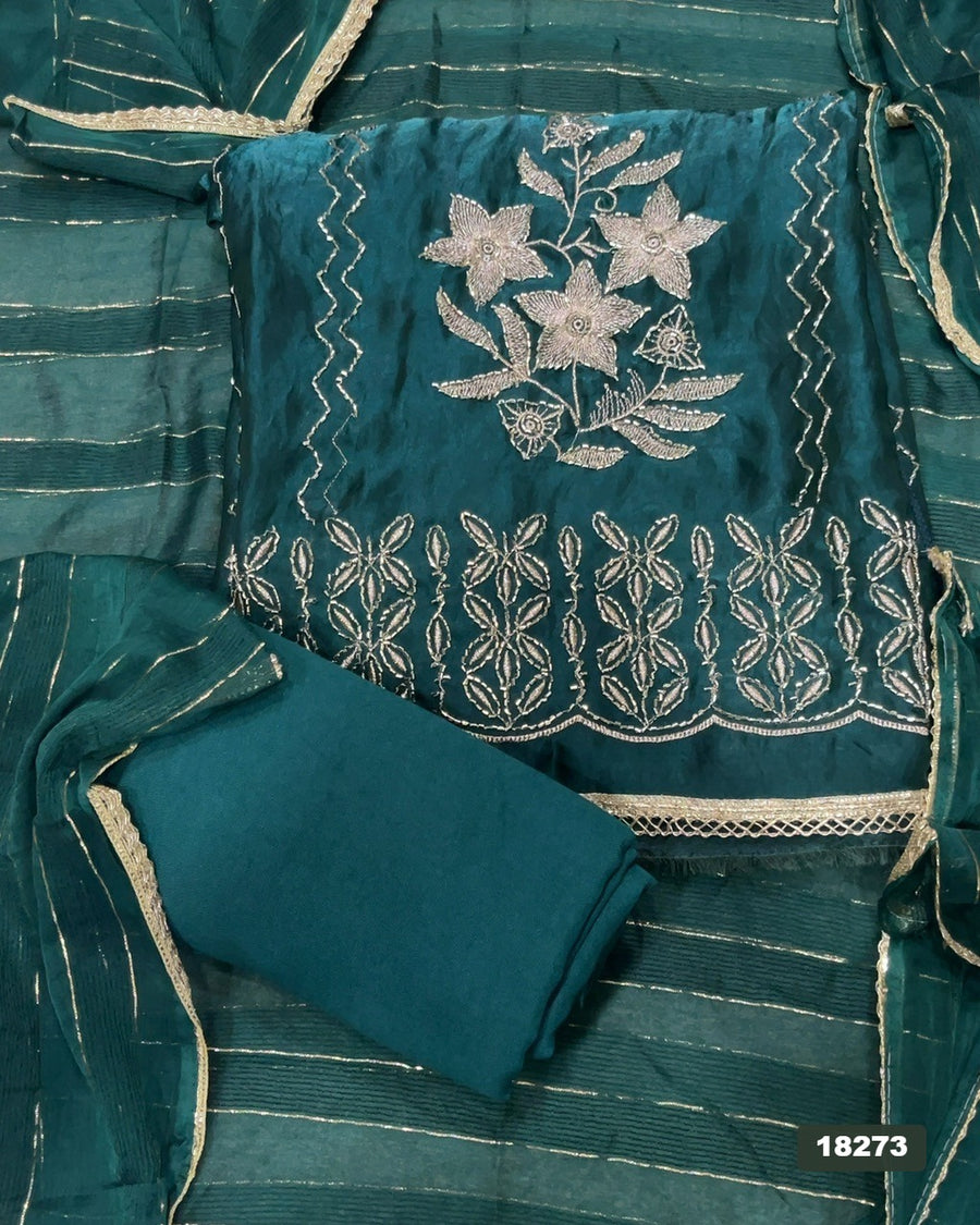 Silk Embroidery Suit Set