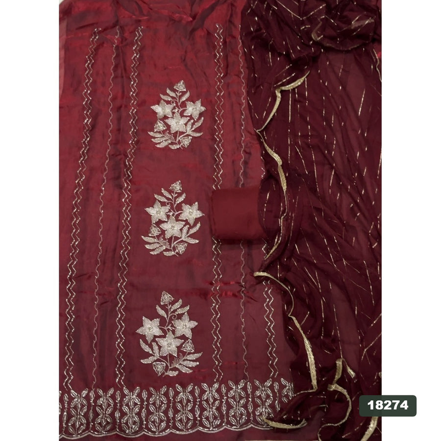 Silk Embroidery Suit Set