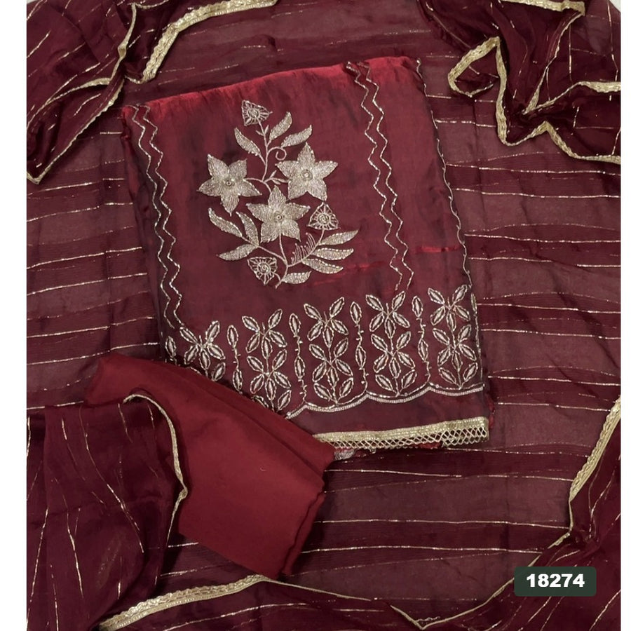 Silk Embroidery Suit Set
