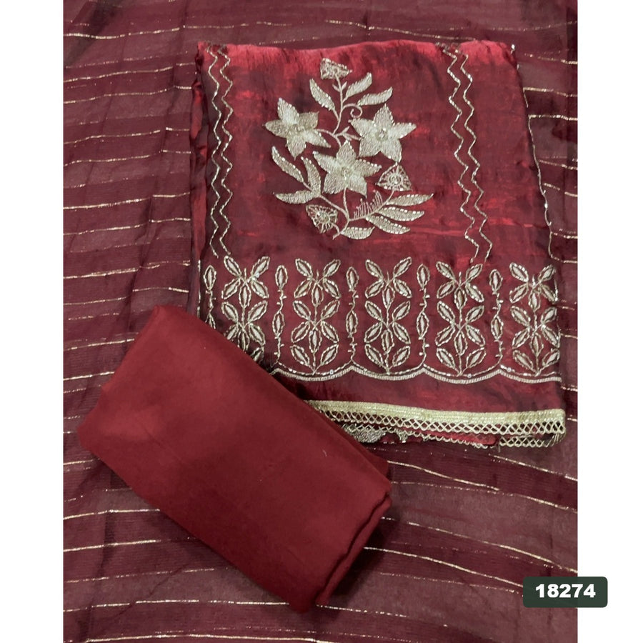 Silk Embroidery Suit Set