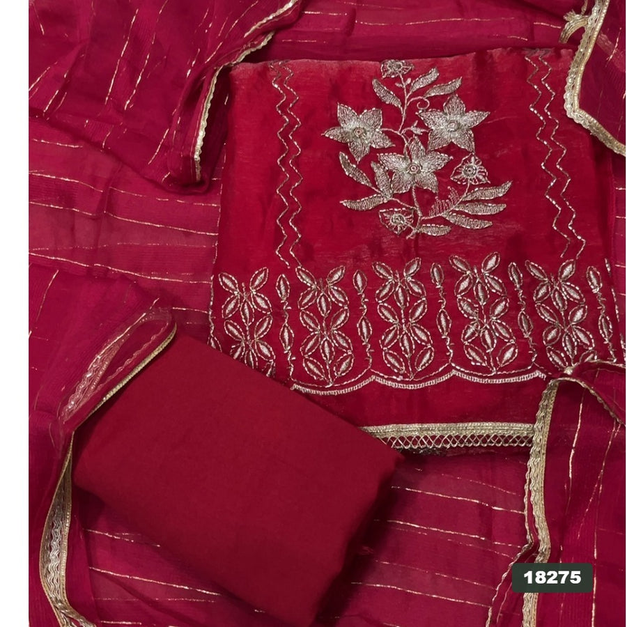 Silk Embroidery Suit Set