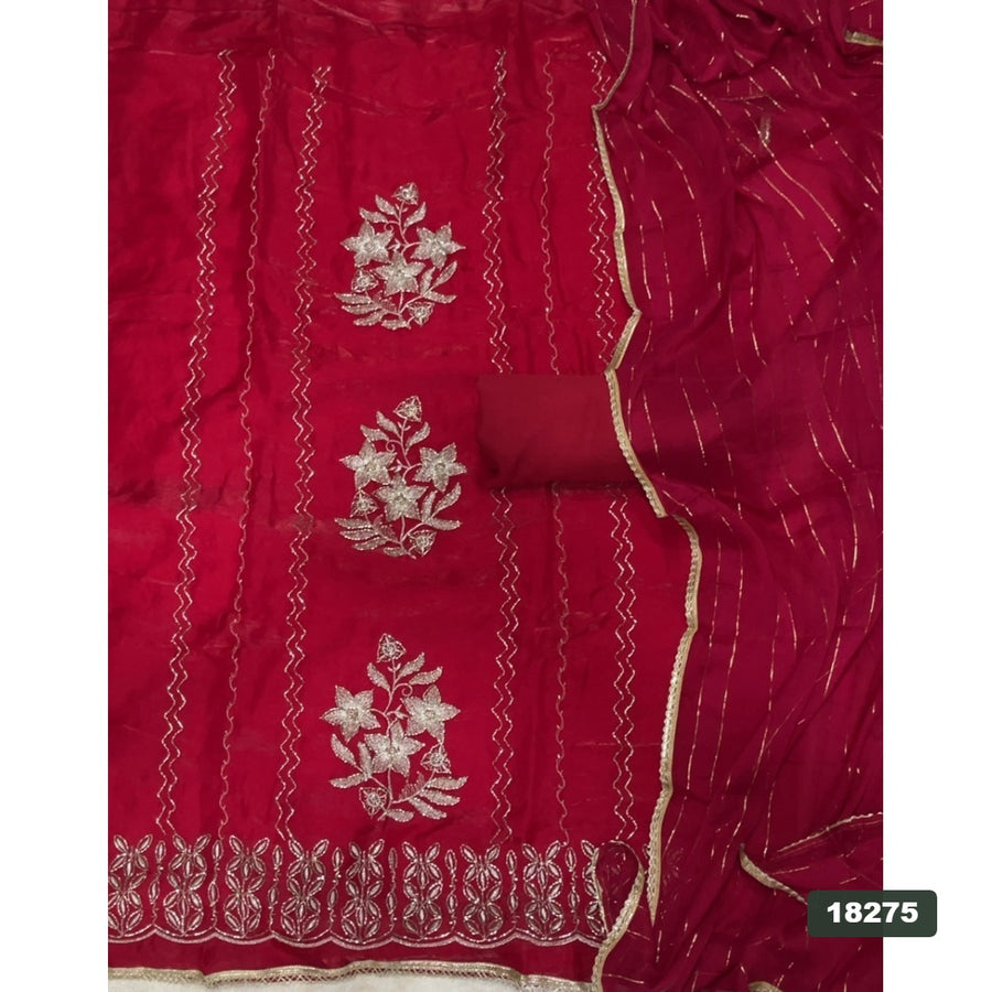 Silk Embroidery Suit Set