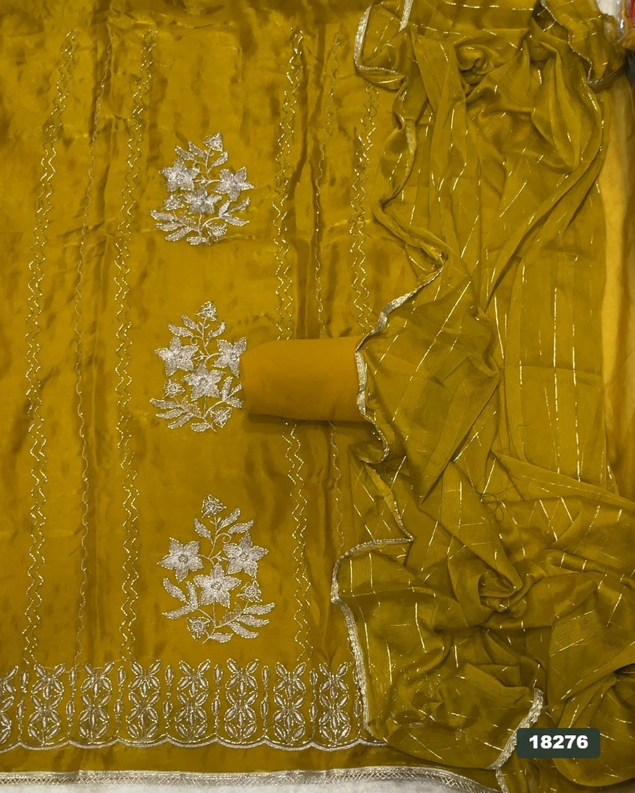 Silk Embroidery Suit Set