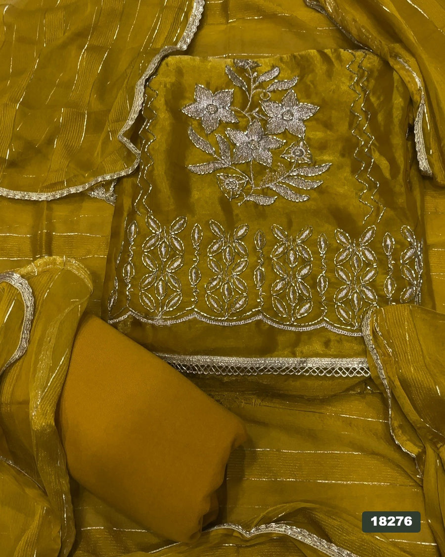 Silk Embroidery Suit Set