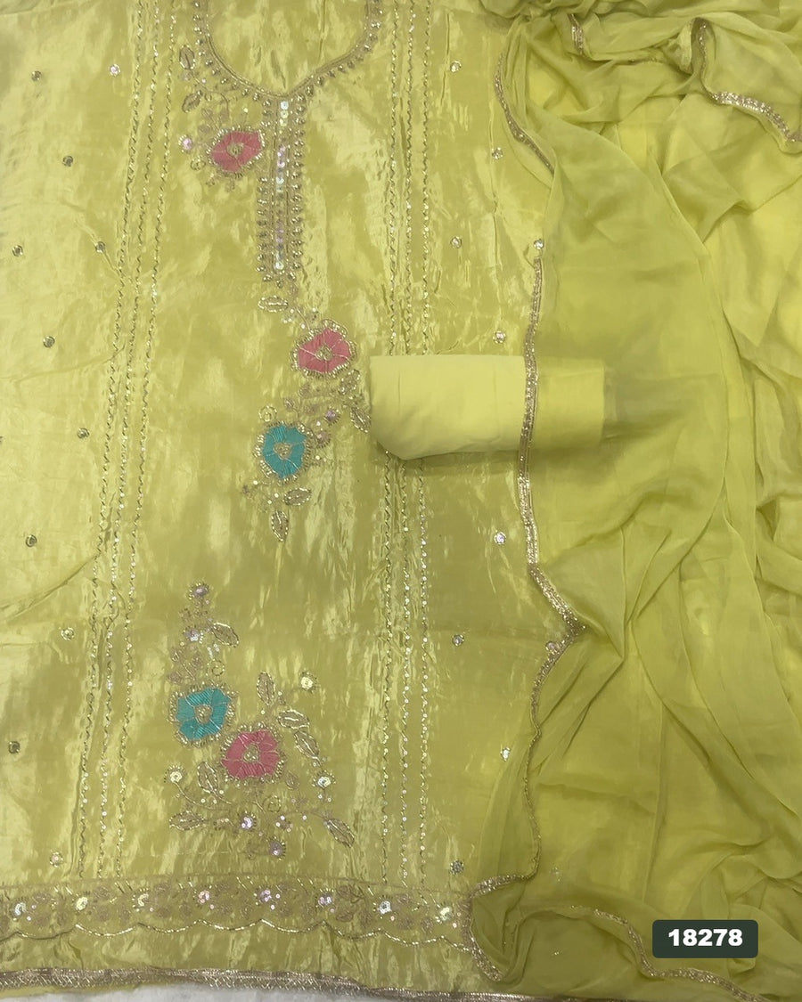 Silk Embroidery Suit Set