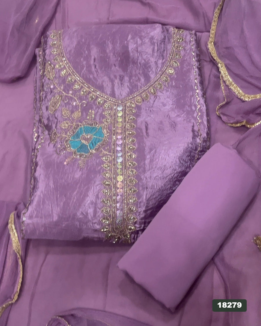 Silk Embroidery Suit Set
