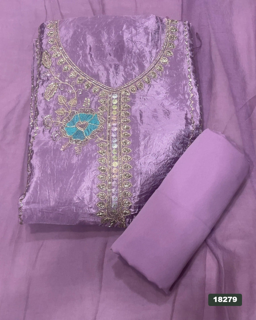 Silk Embroidery Suit Set