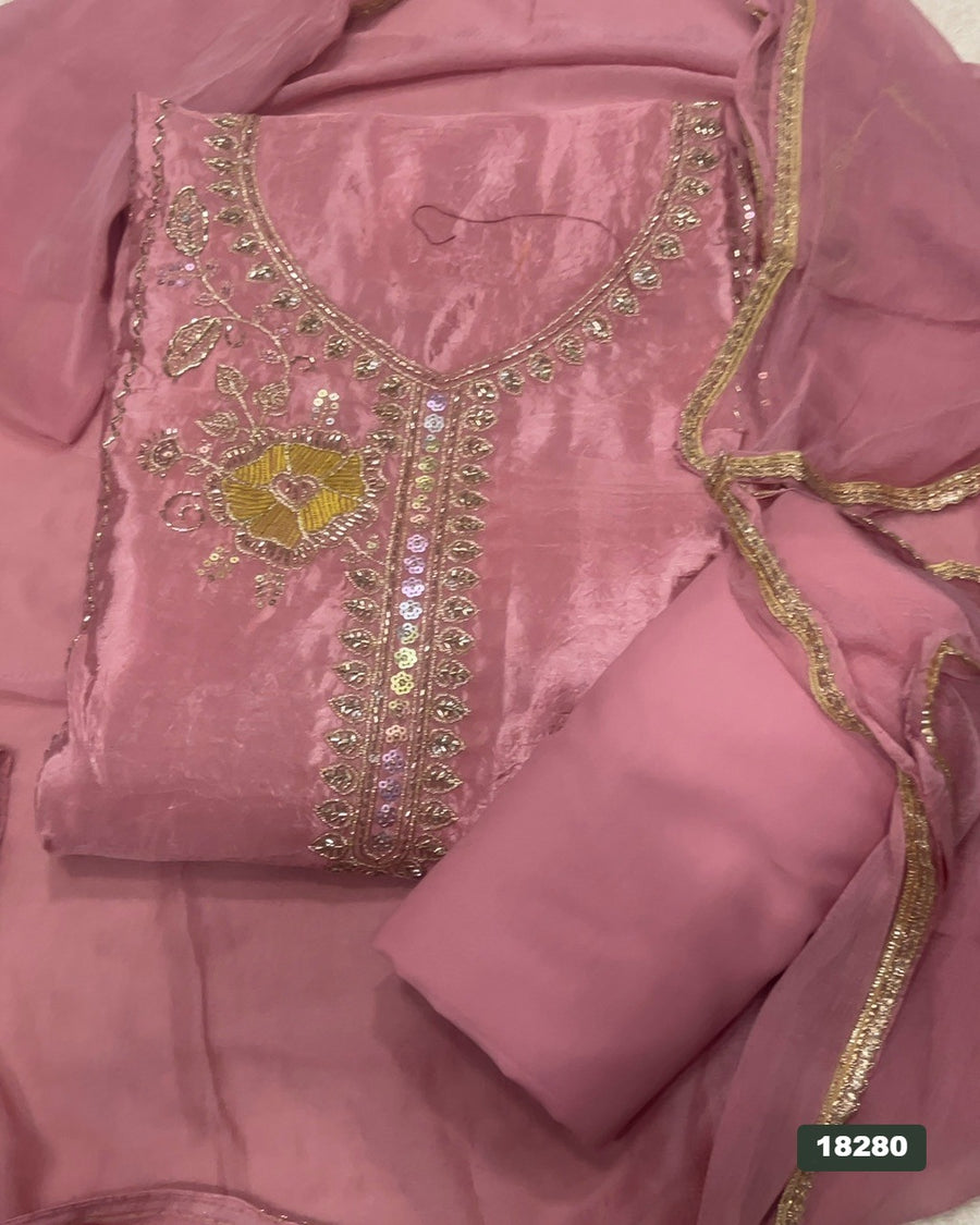 Silk Embroidery Suit Set