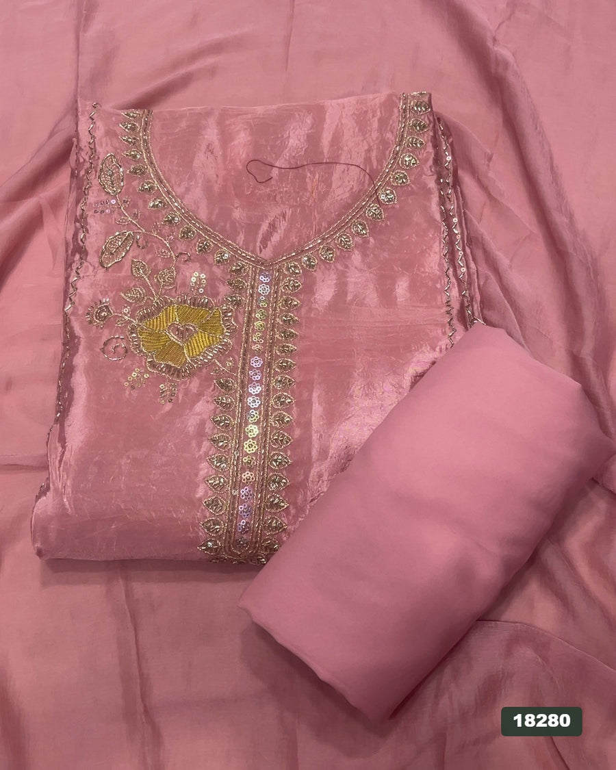 Silk Embroidery Suit Set