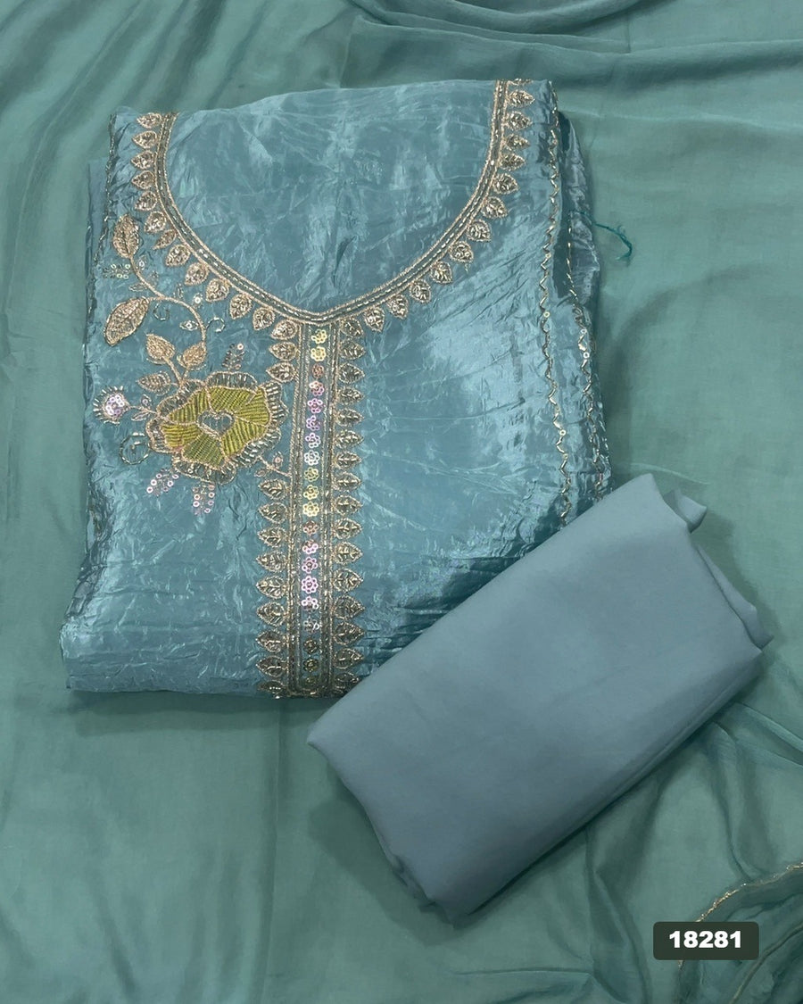 Silk Embroidery Suit Set