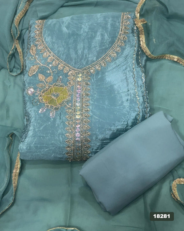 Silk Embroidery Suit Set