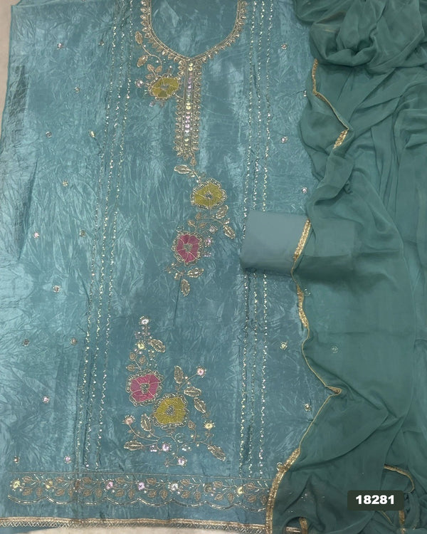 Silk Embroidery Suit Set