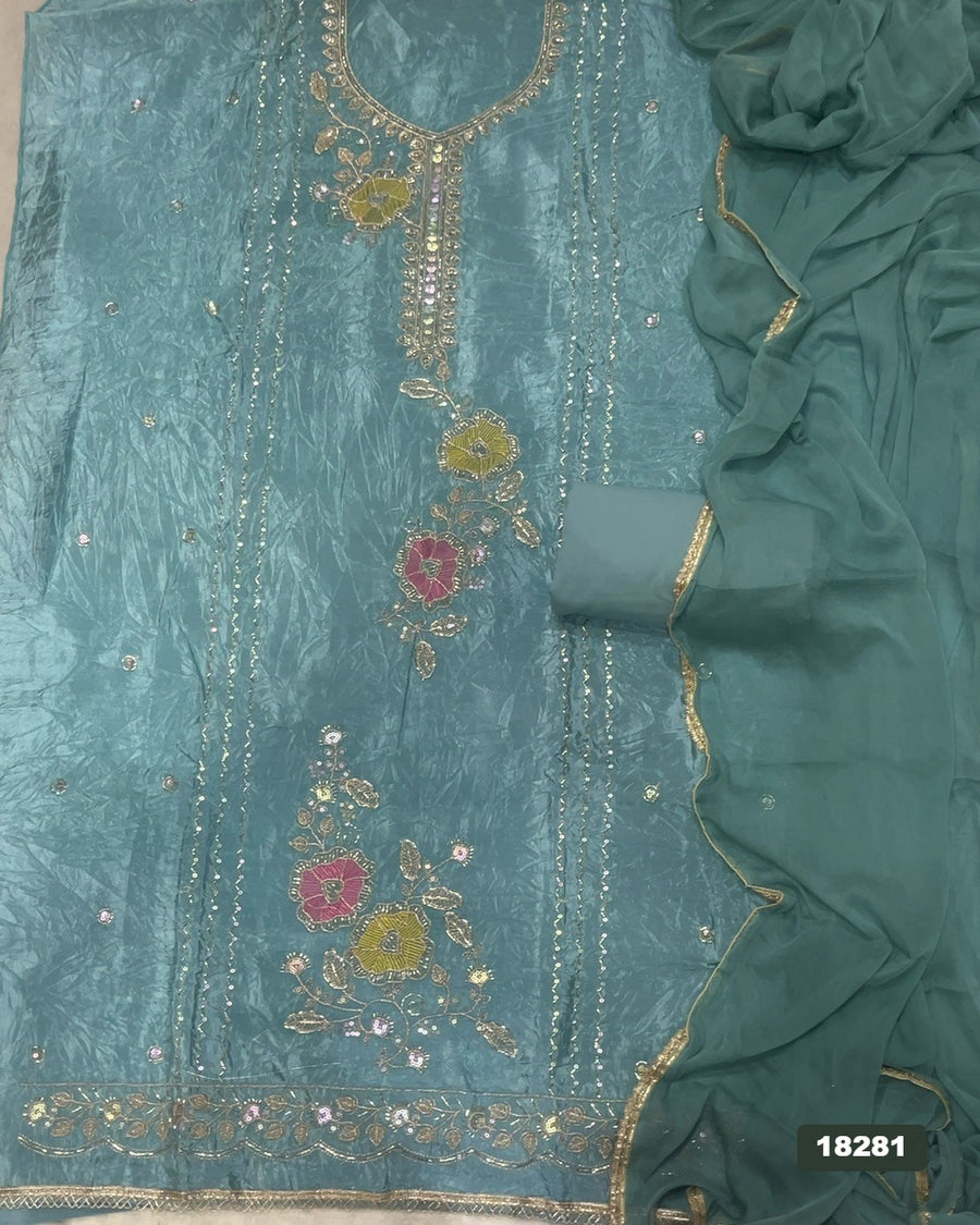 Silk Embroidery Suit Set
