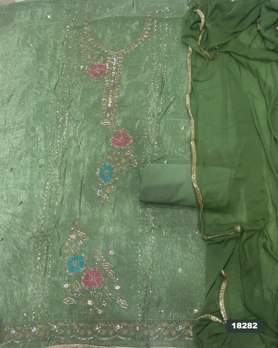 Silk Embroidery Suit Set