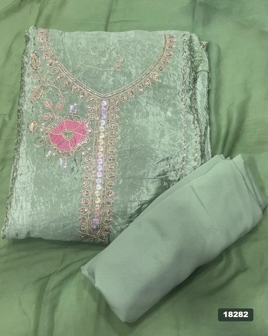 Silk Embroidery Suit Set