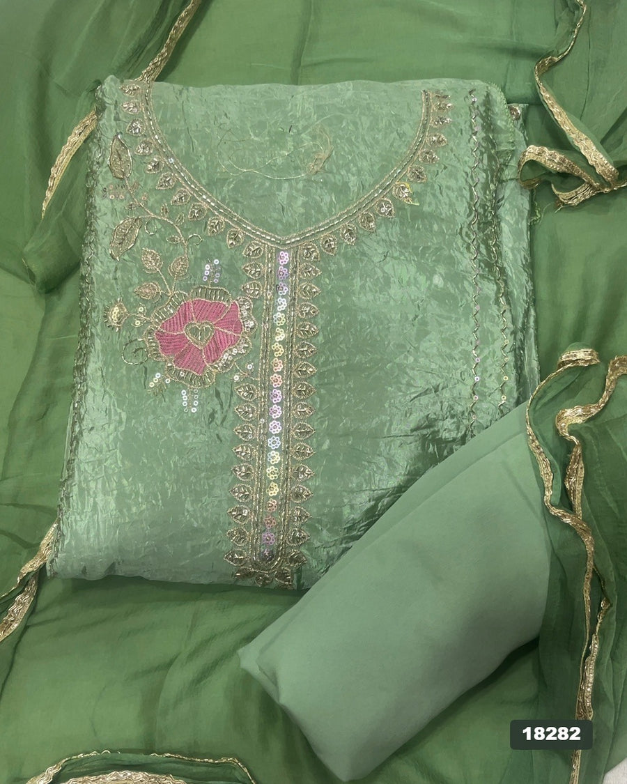 Silk Embroidery Suit Set