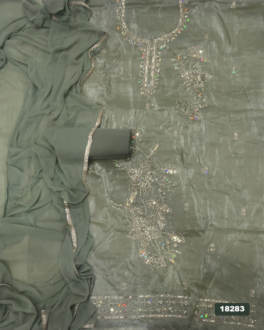 Silk Embroidery Suit Set