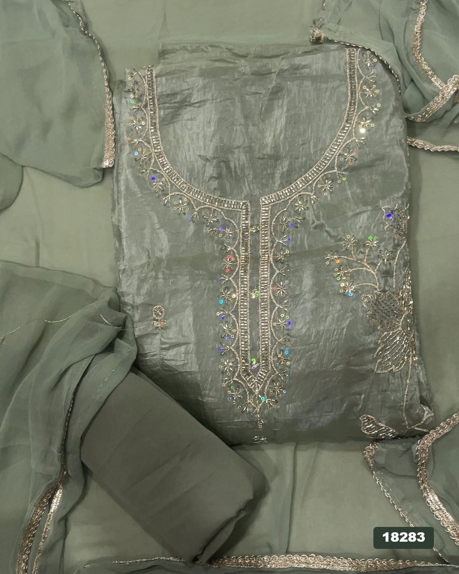 Silk Embroidery Suit Set