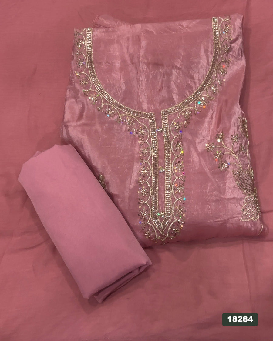 Silk Embroidery Suit Set
