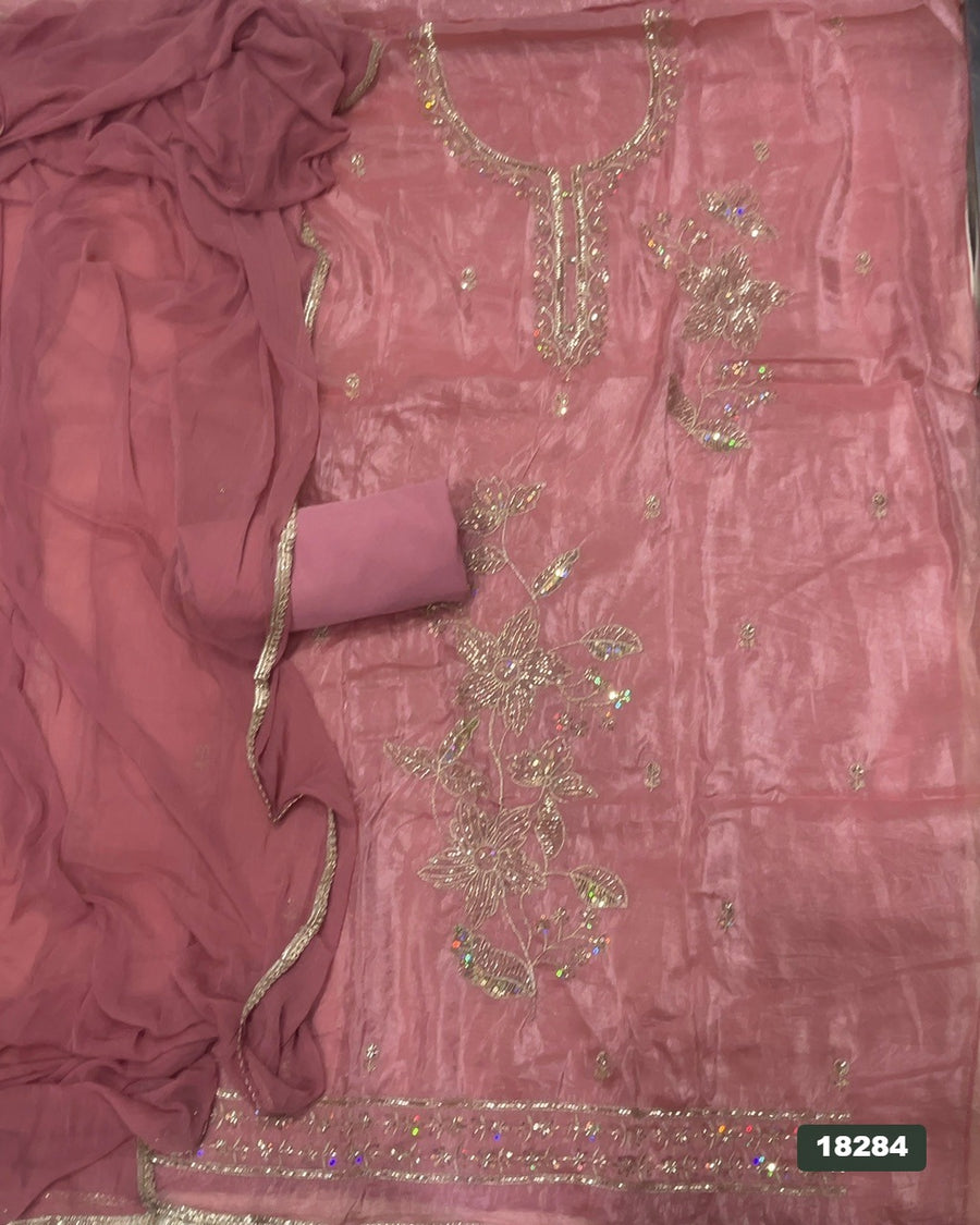 Silk Embroidery Suit Set