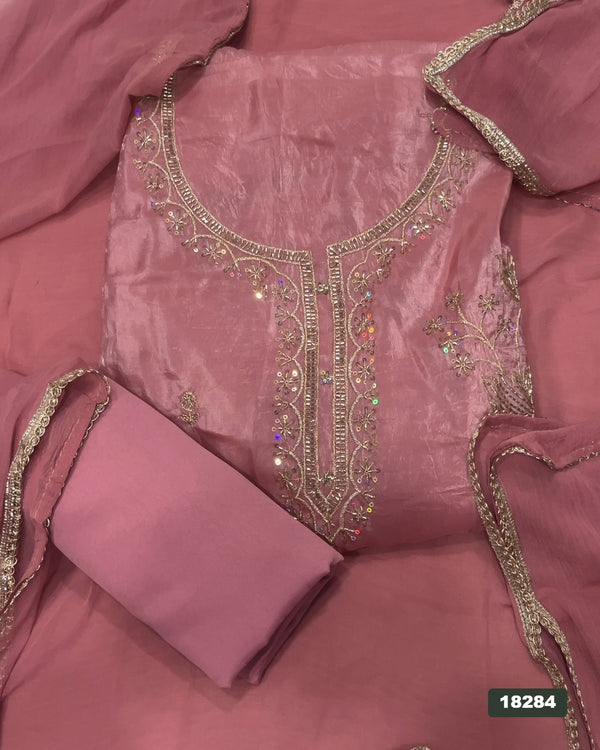 Silk Embroidery Suit Set