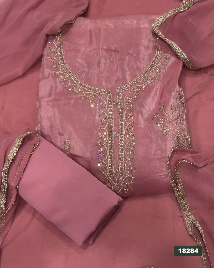 Silk Embroidery Suit Set