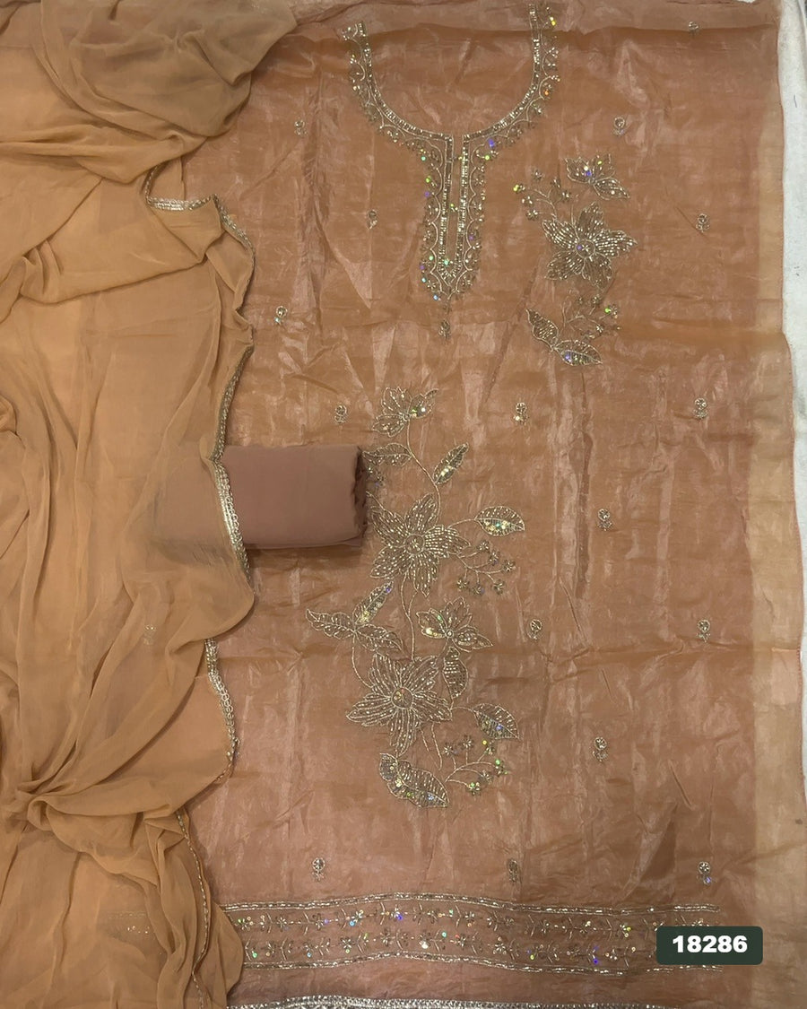Silk Embroidery Suit Set