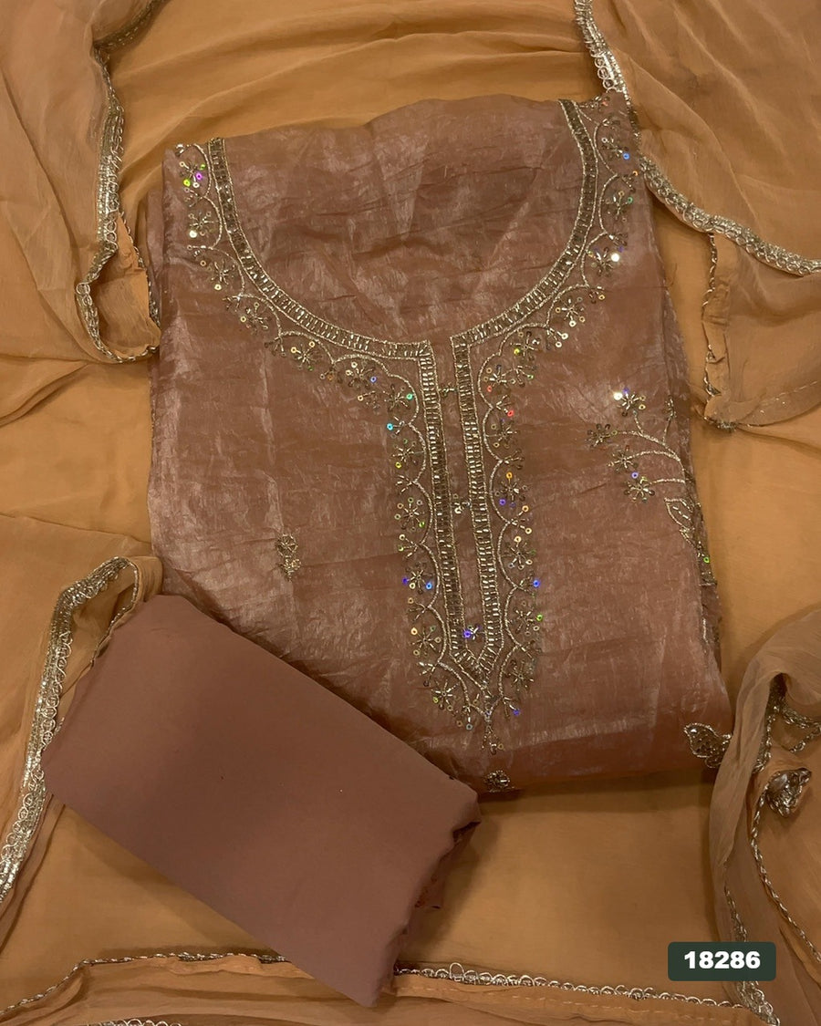 Silk Embroidery Suit Set