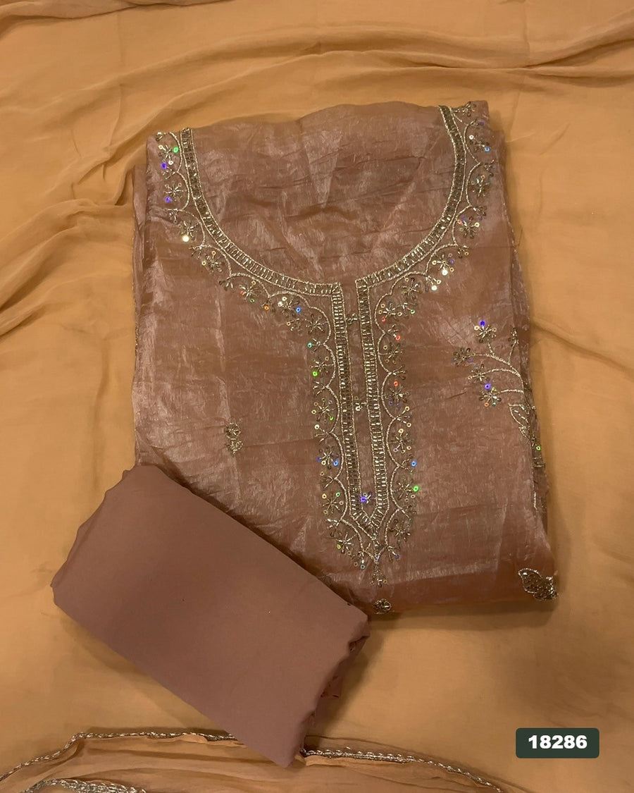 Silk Embroidery Suit Set