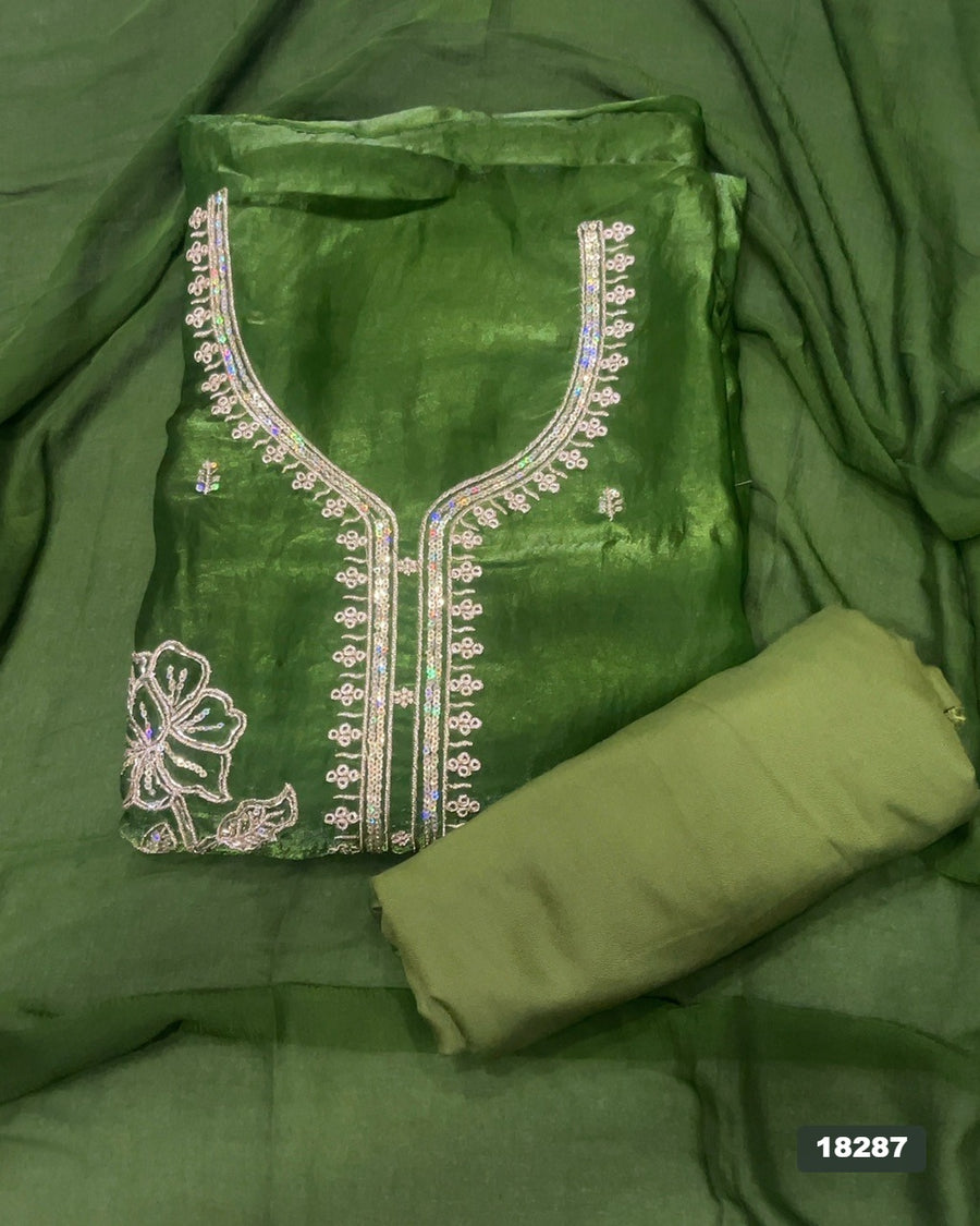 Silk Embroidery Suit Set