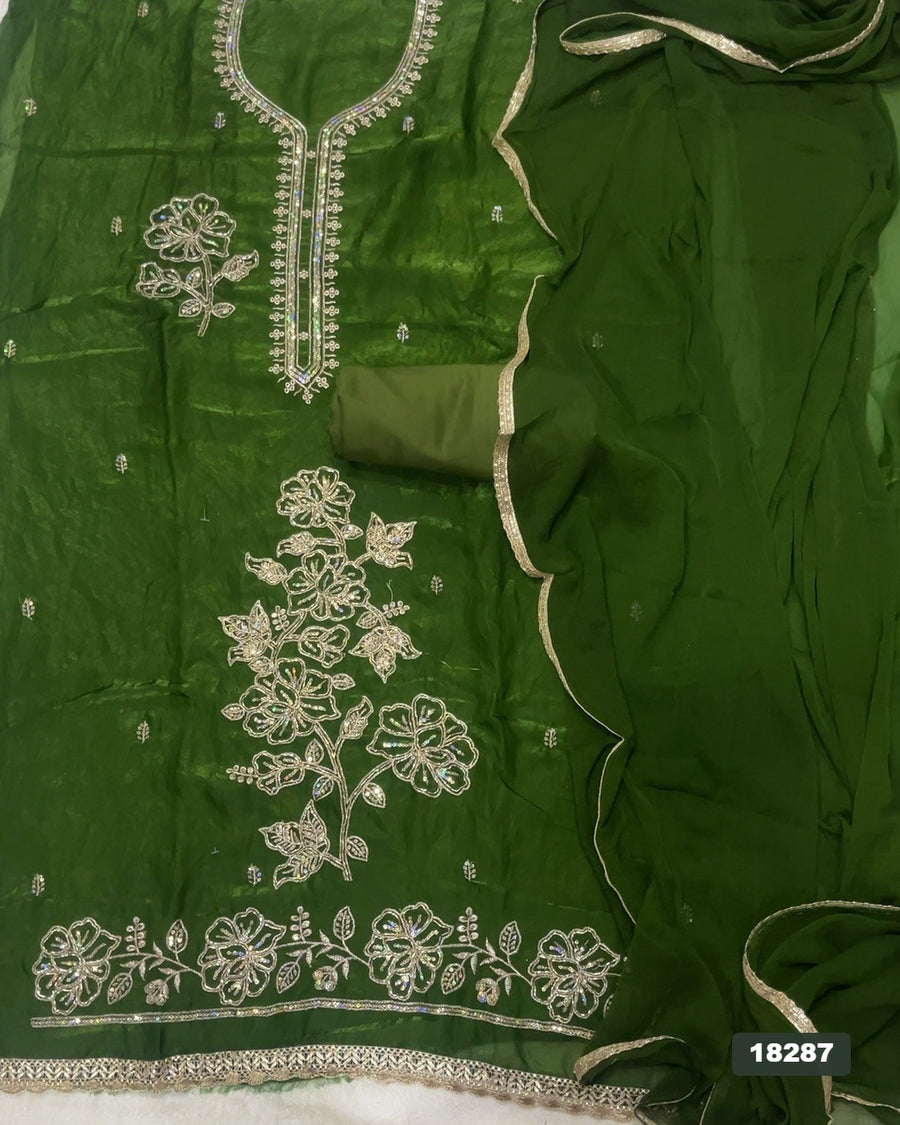 Silk Embroidery Suit Set