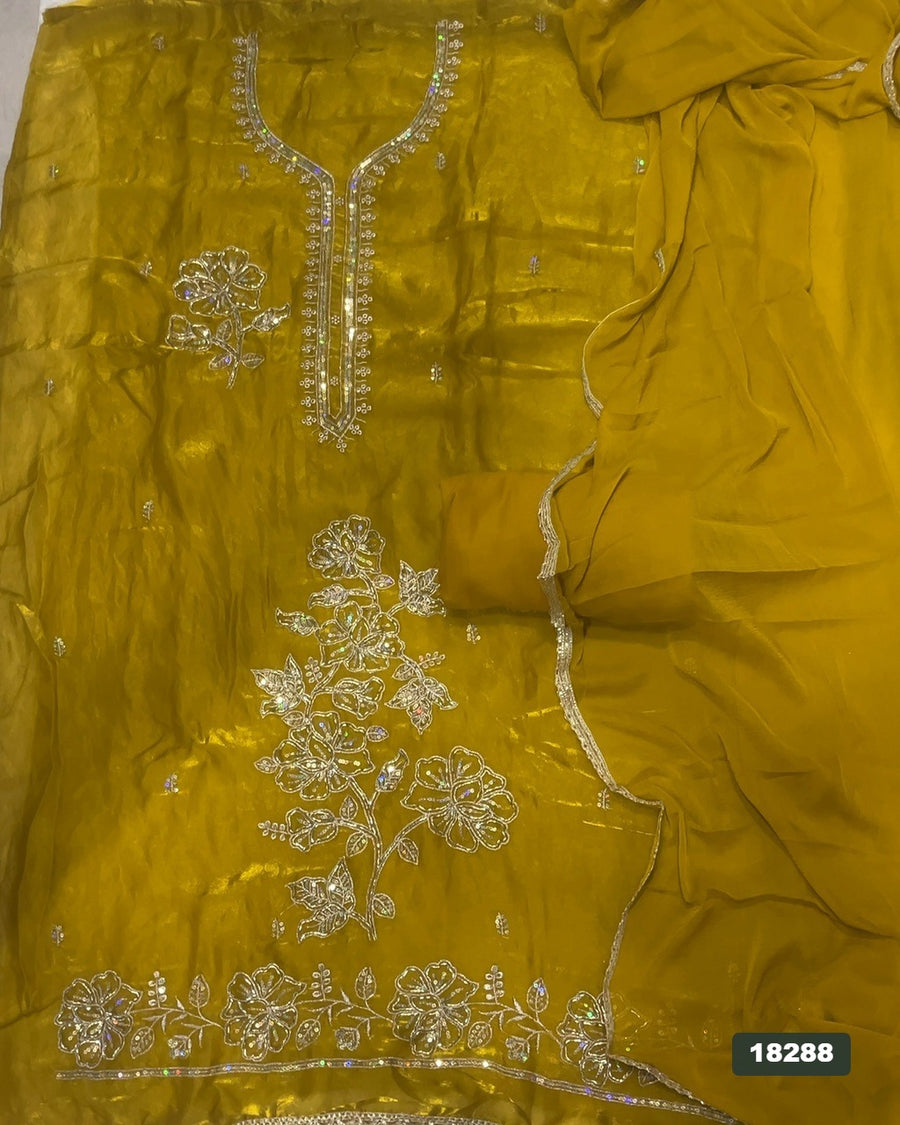 Silk Embroidery Suit Set