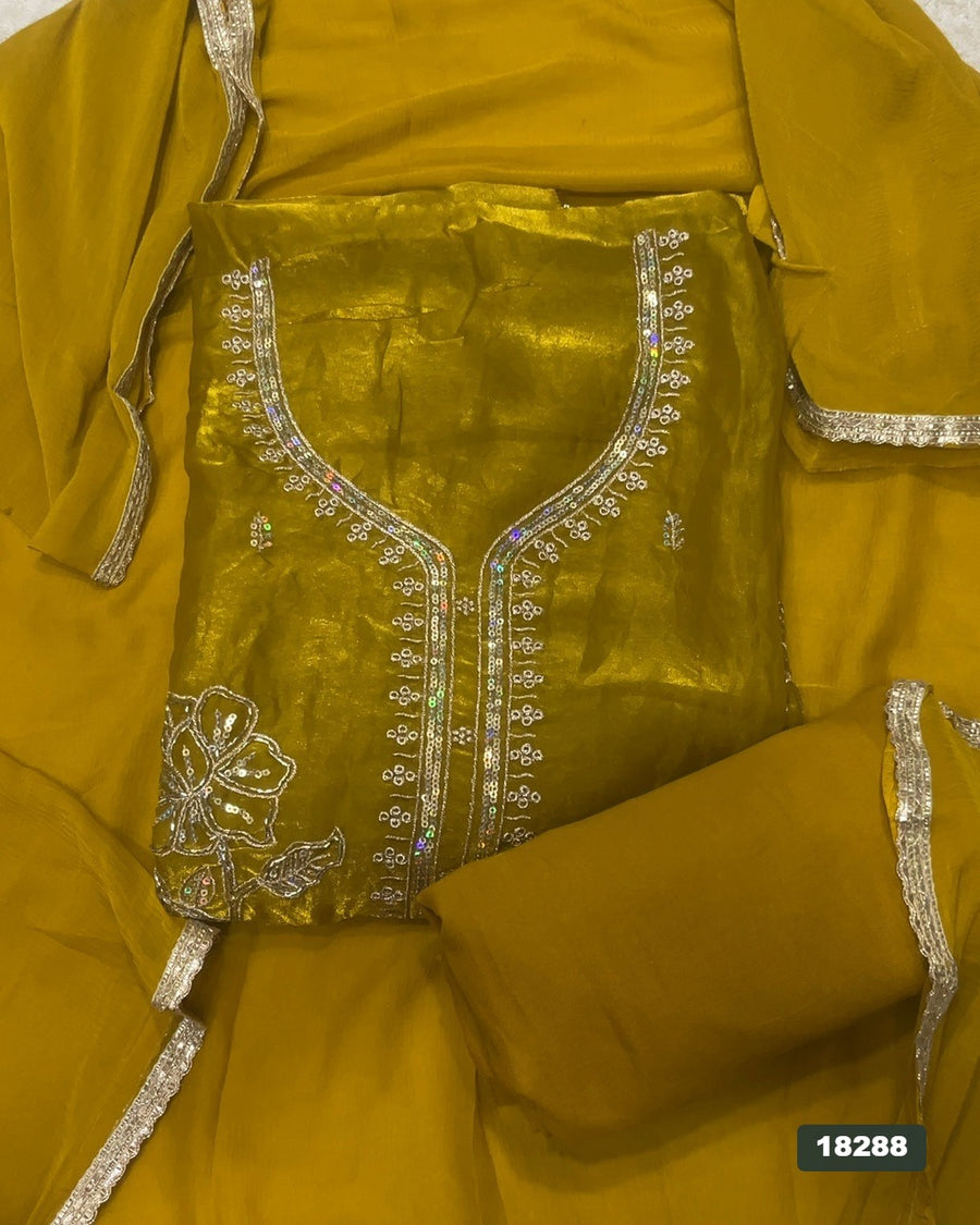 Silk Embroidery Suit Set