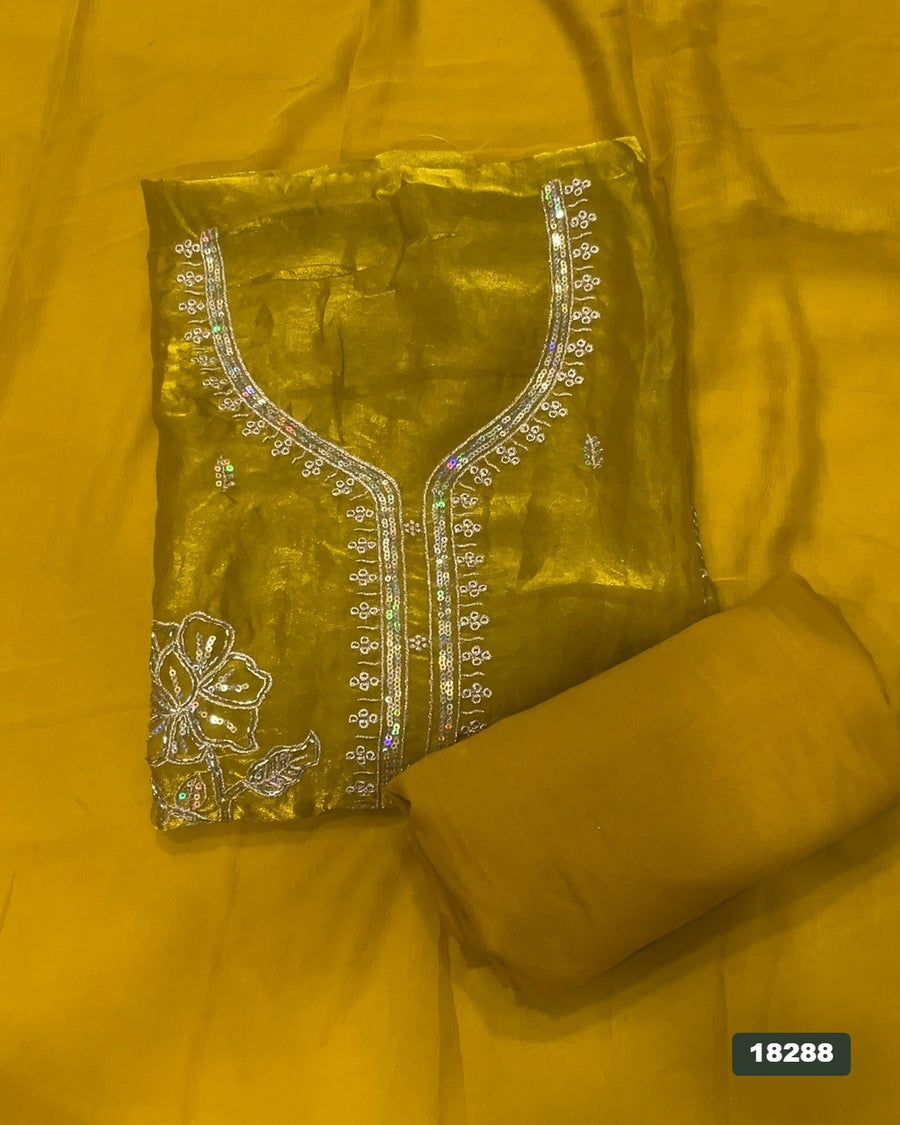 Silk Embroidery Suit Set
