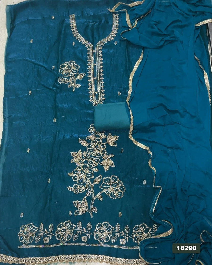 Silk Embroidery Suit Set