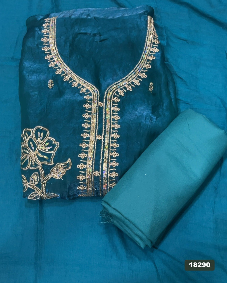 Silk Embroidery Suit Set