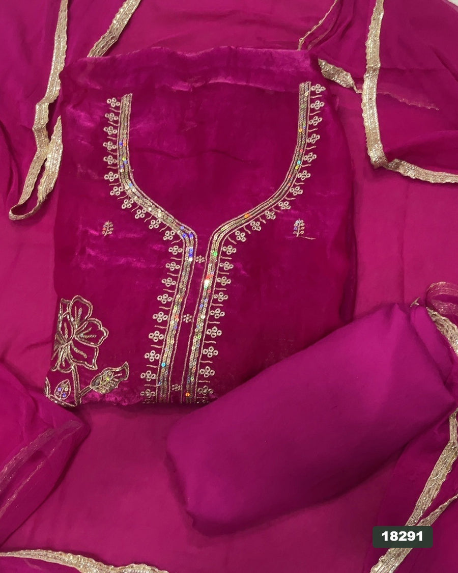 Silk Embroidery Suit Set