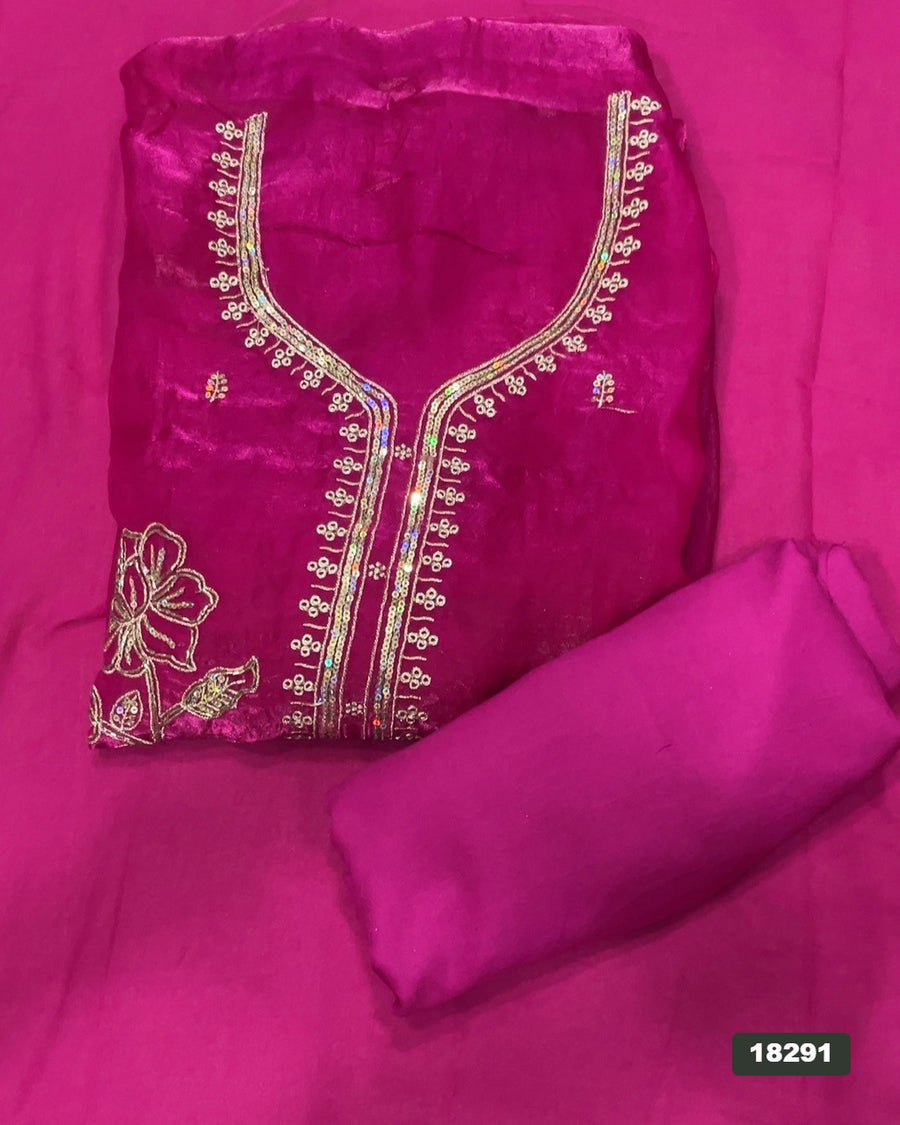 Silk Embroidery Suit Set