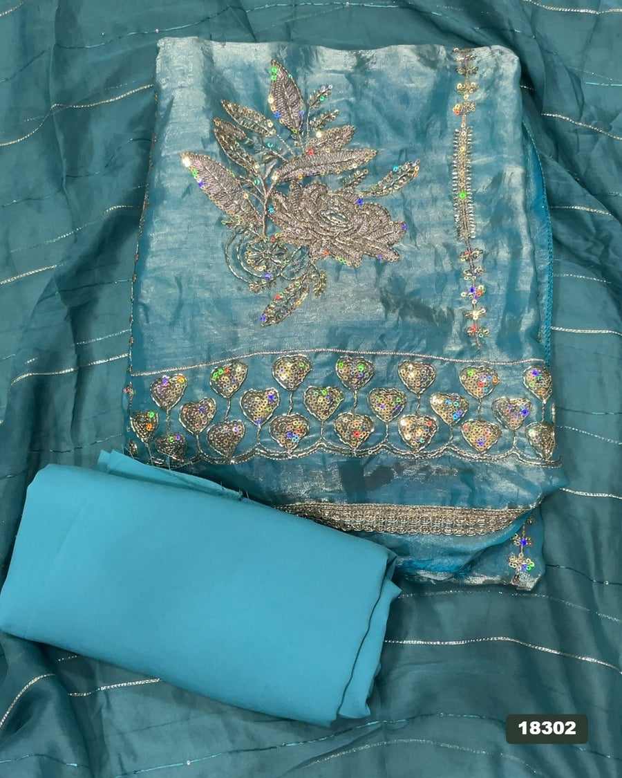 Silk Embroidery Suit Set