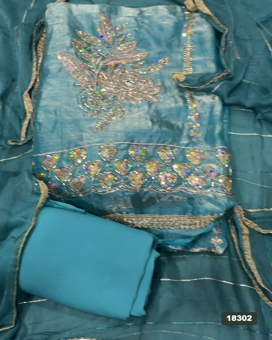 Silk Embroidery Suit Set
