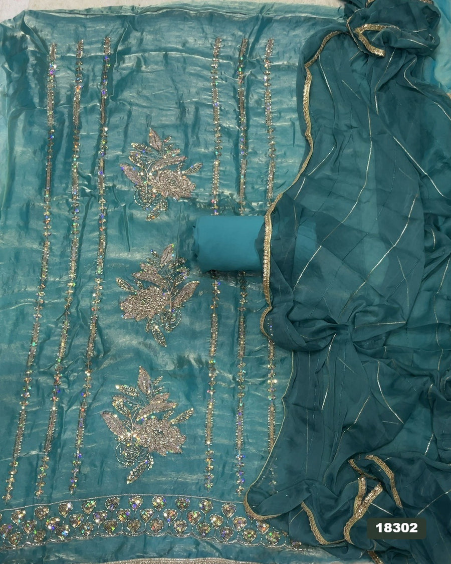 Silk Embroidery Suit Set