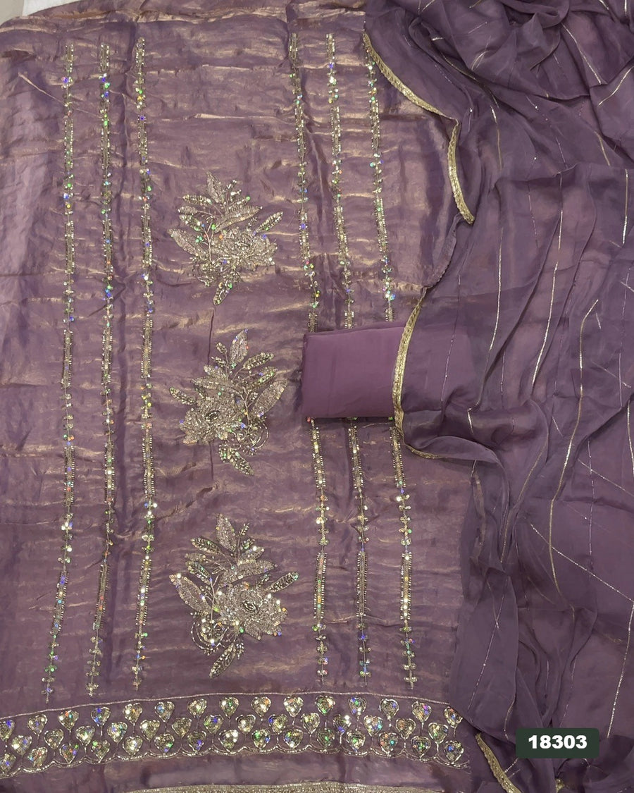 Silk Embroidery Suit Set