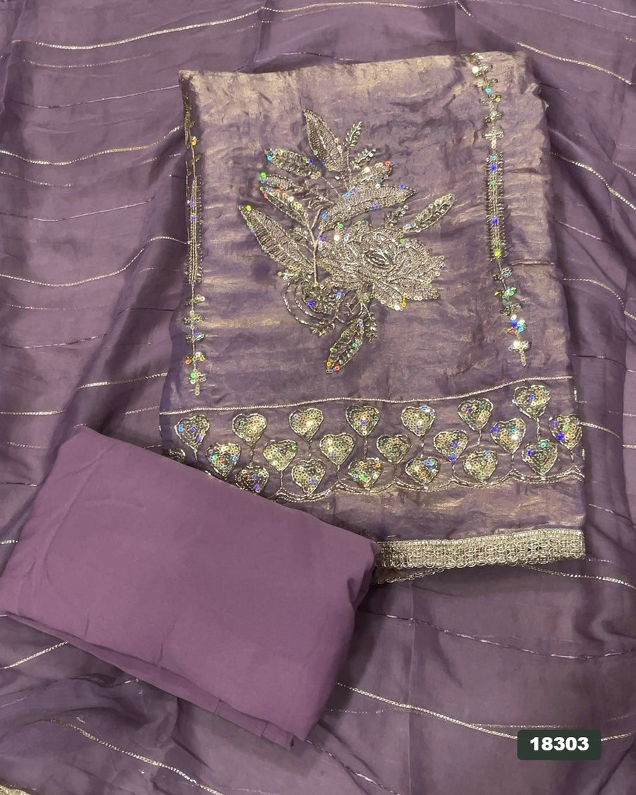 Silk Embroidery Suit Set