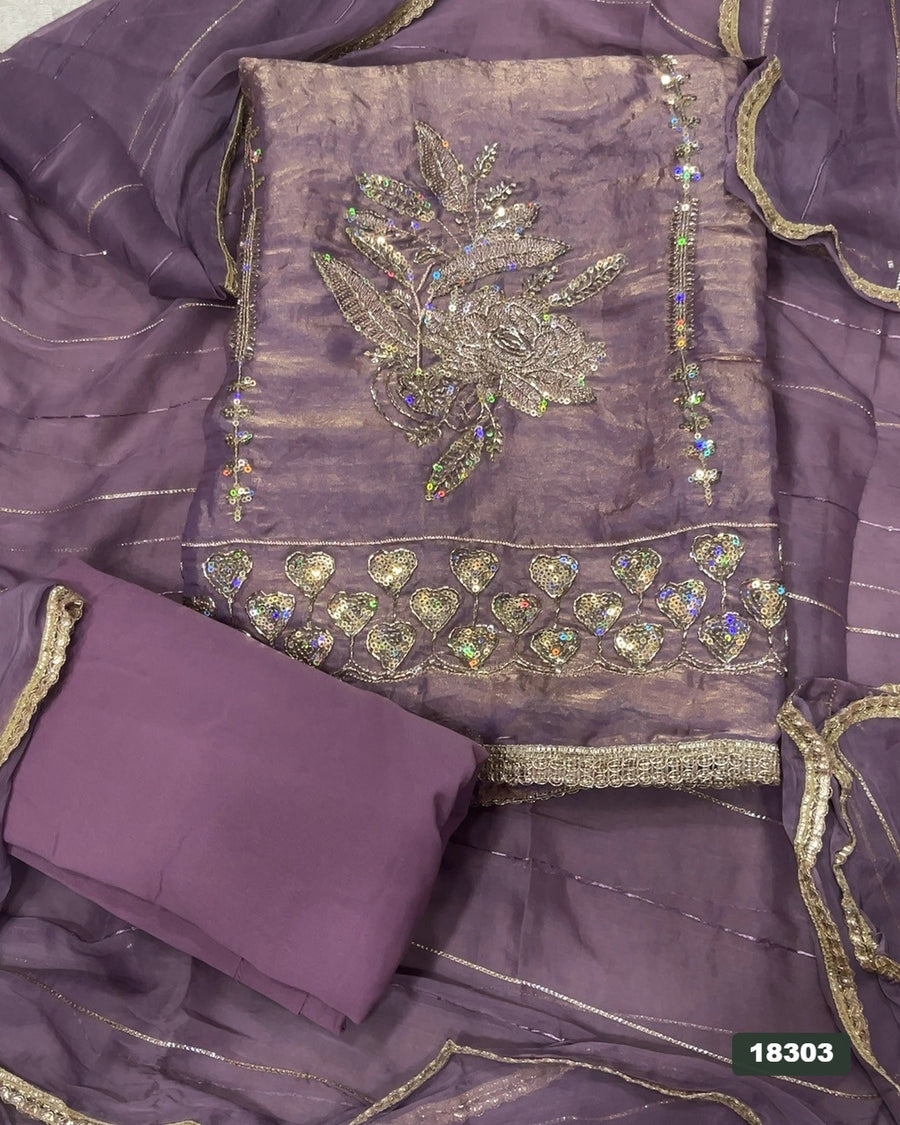 Silk Embroidery Suit Set