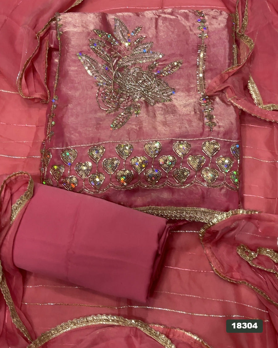 Silk Embroidery Suit Set