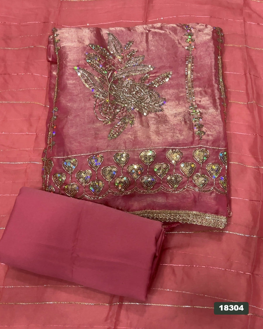 Silk Embroidery Suit Set