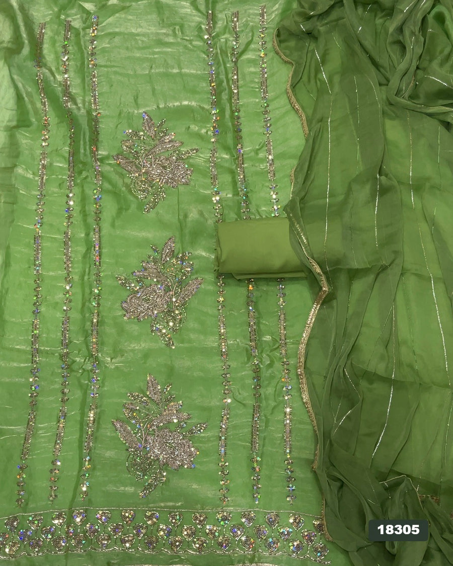 Silk Embroidery Suit Set