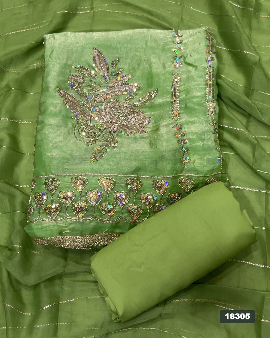 Silk Embroidery Suit Set